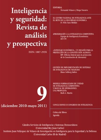 Portada INTELIGENCIA Y SEGURIDAD: REVISTA DE ANÁLISIS Y PROSPECTIVA. Nº 9