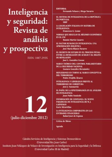 Portada INTELIGENCIA Y SEGURIDAD: REVISTA DE ANÁLISIS Y PROSPECTIVA. Nº 12