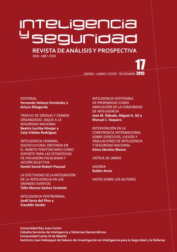 Portada INTELIGENCIA Y SEGURIDAD: REVISTA DE ANÁLISIS Y PROSPECTIVA. Nº 17