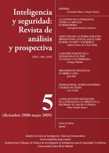 Portada de INTELIGENCIA Y SEGURIDAD: REVISTA DE ANÁLISIS Y PROSPECTIVA. Nº 5